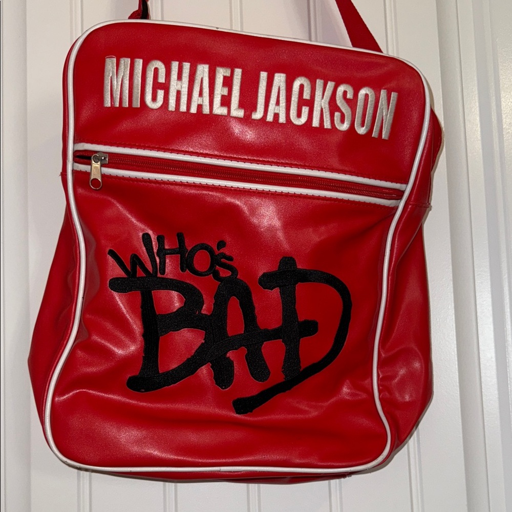 Michael Jackson Memorabilia Who's Bad Bag Red Vinyl Official Product BRAVADO - Picture 9 of 13